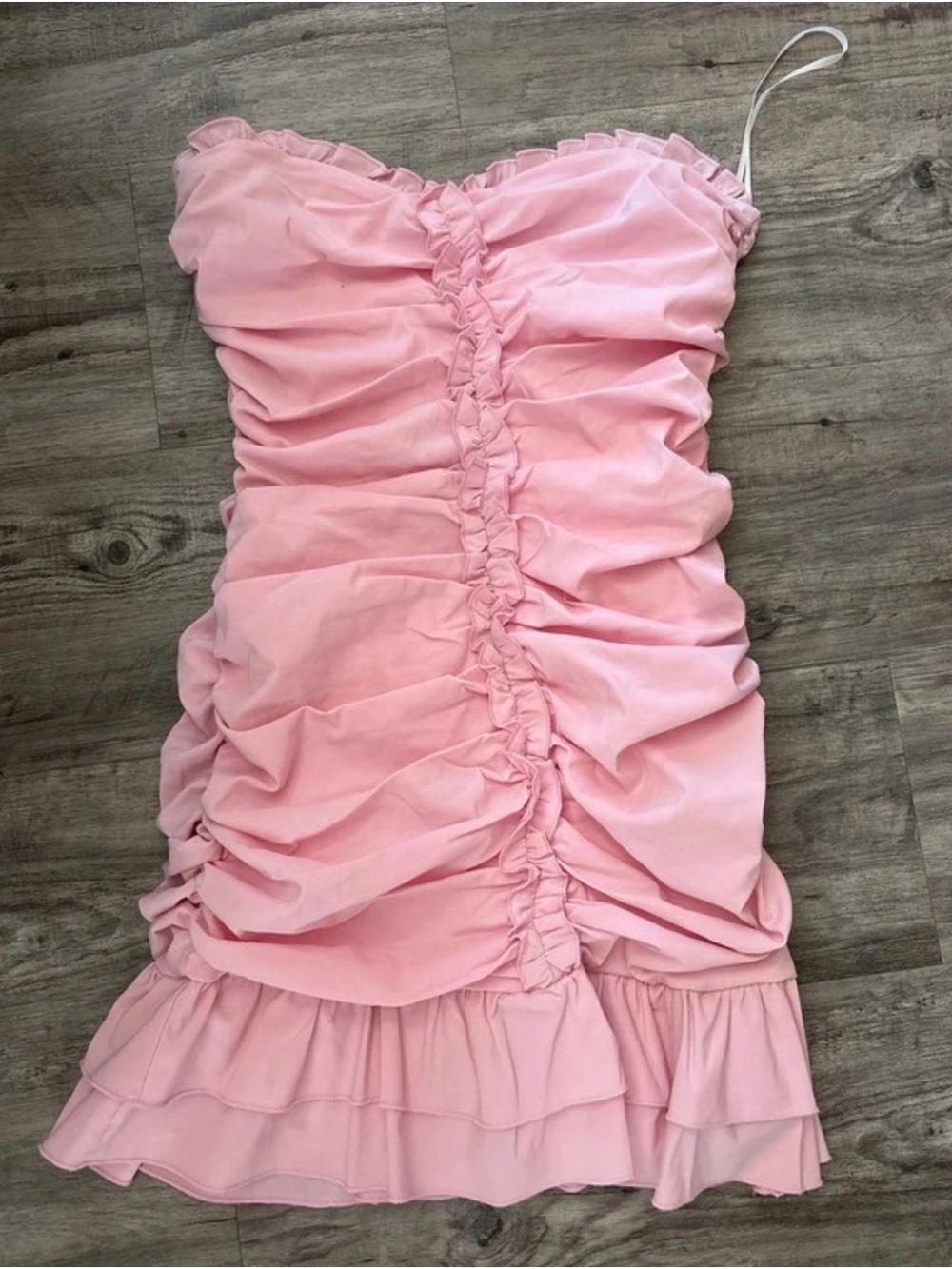 Princess Polly Light Pink Ruched Strapless Mini Dress